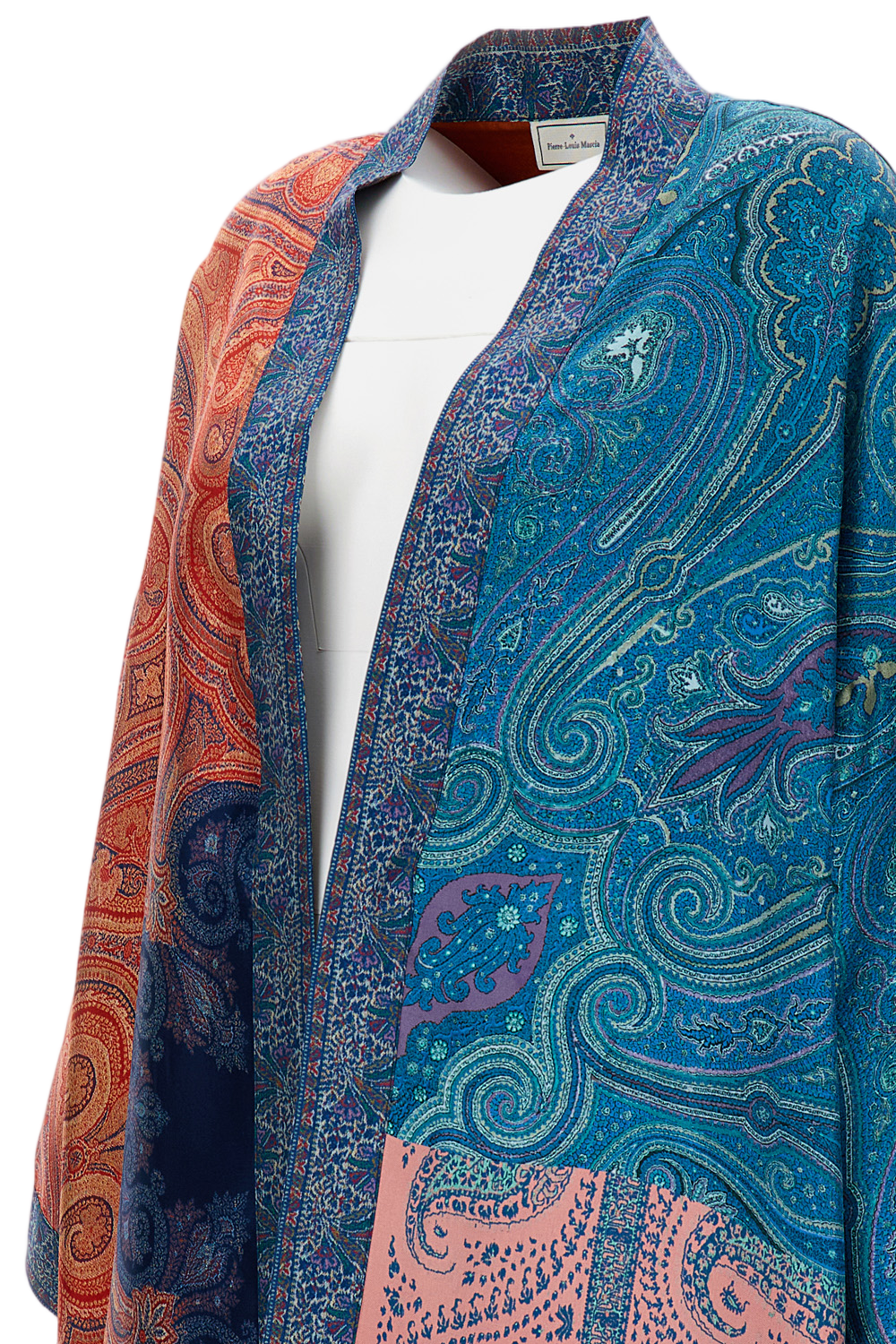 Multicolor Silk Kimono With Paisley Print