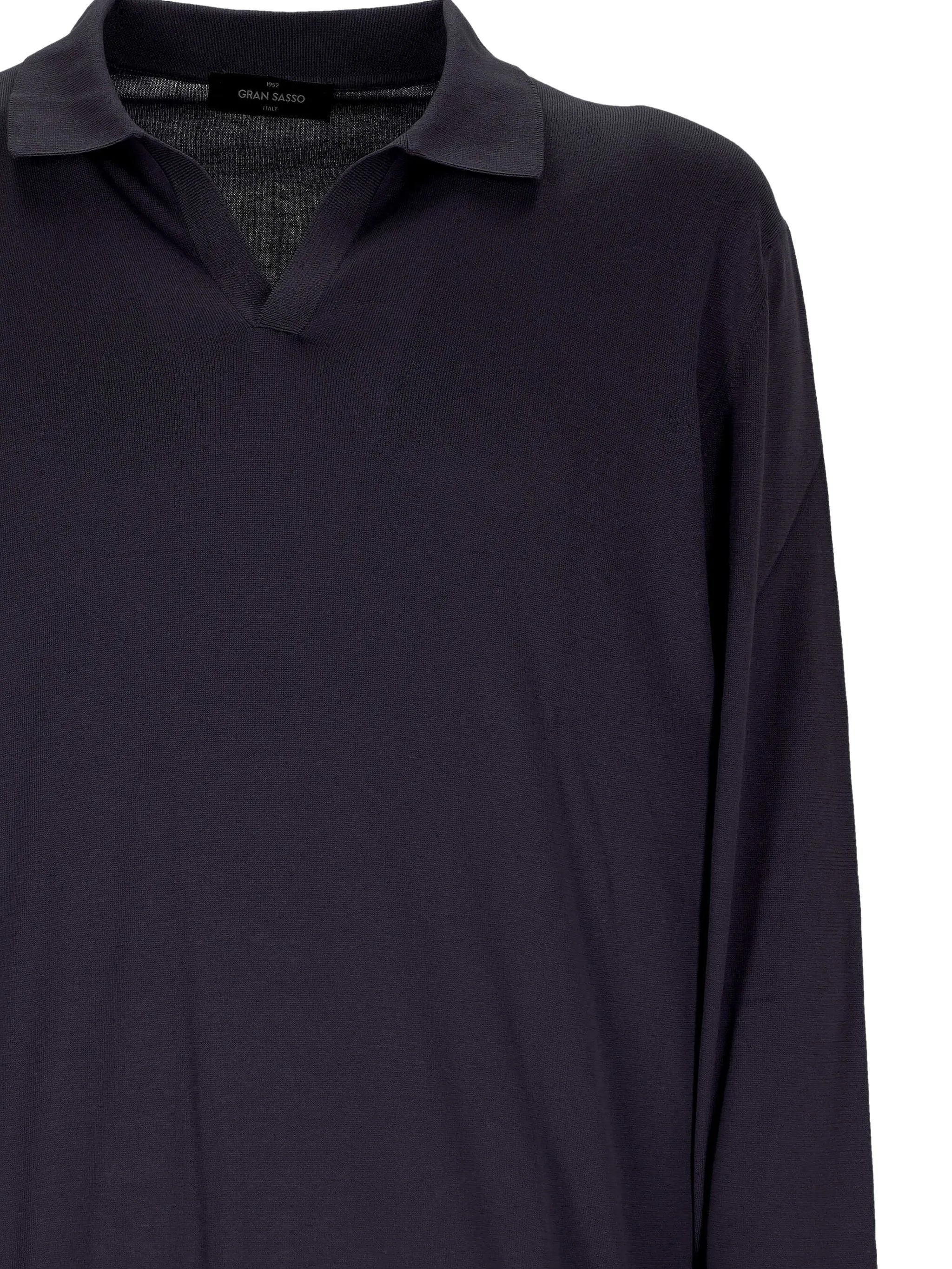 White Tennis Polo Collar Cotton Pullover