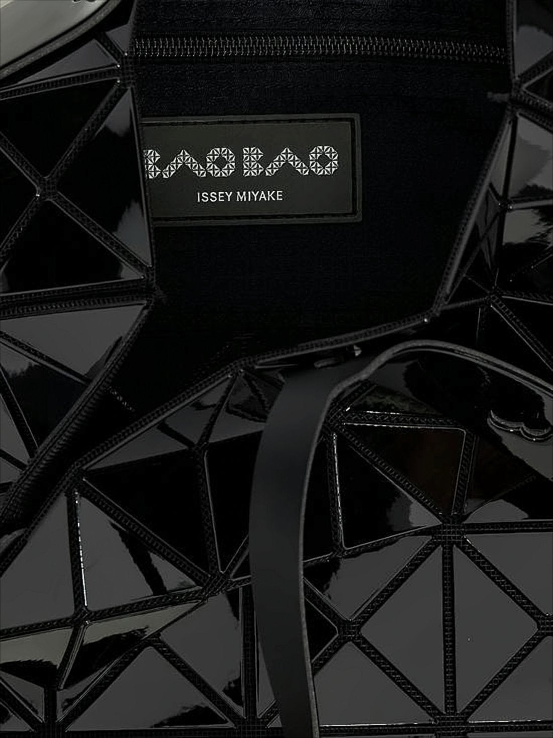Geometric Black Tote Bag With Faceted Surface