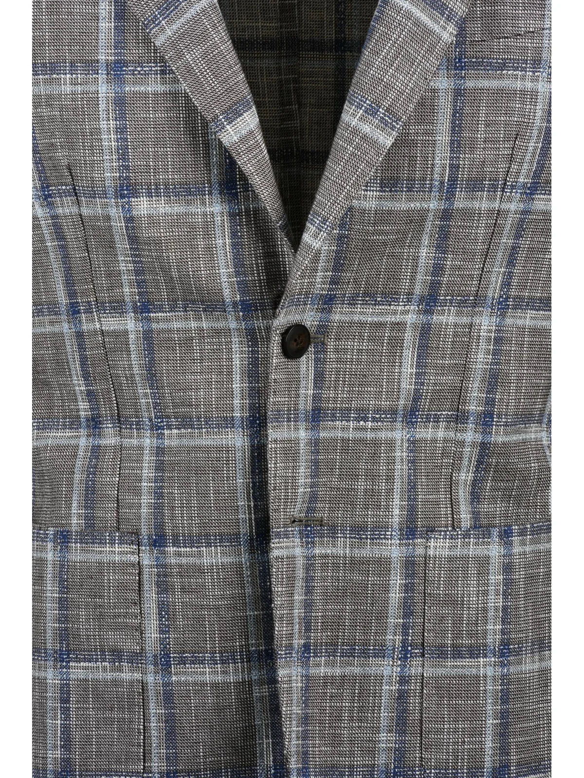 Grey Cotton Linen Silk Blazer Jacket