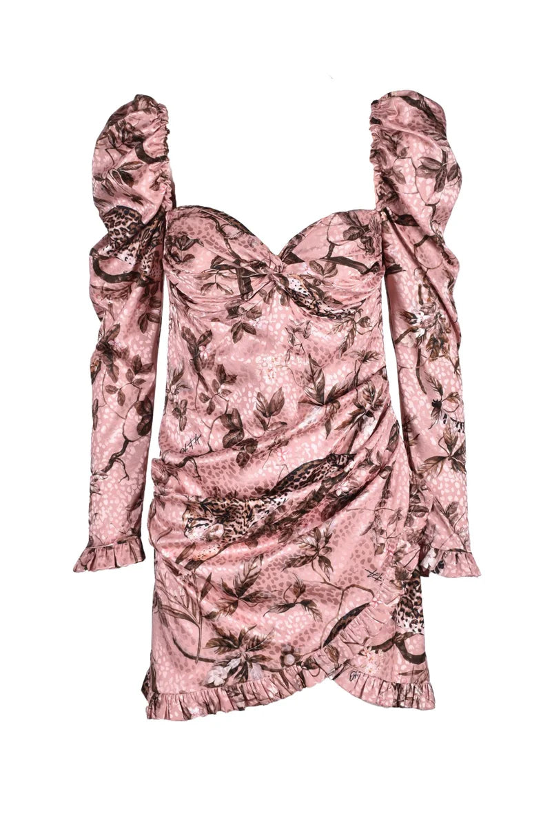Mini Dress with Puffed Sleeves