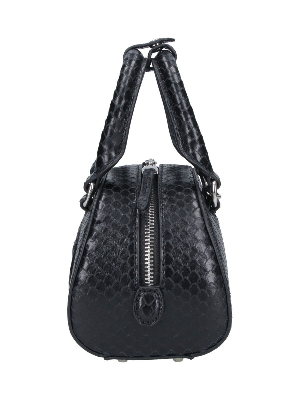 Beige 1dr Dome Textured Leather Bag