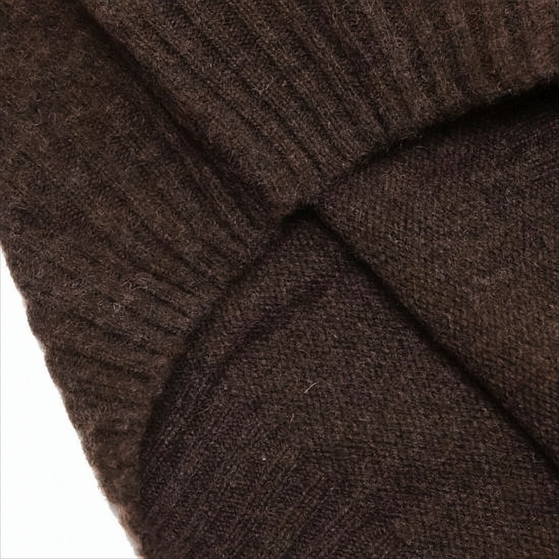 Fuzzy Texture Brown Wool Sweater
