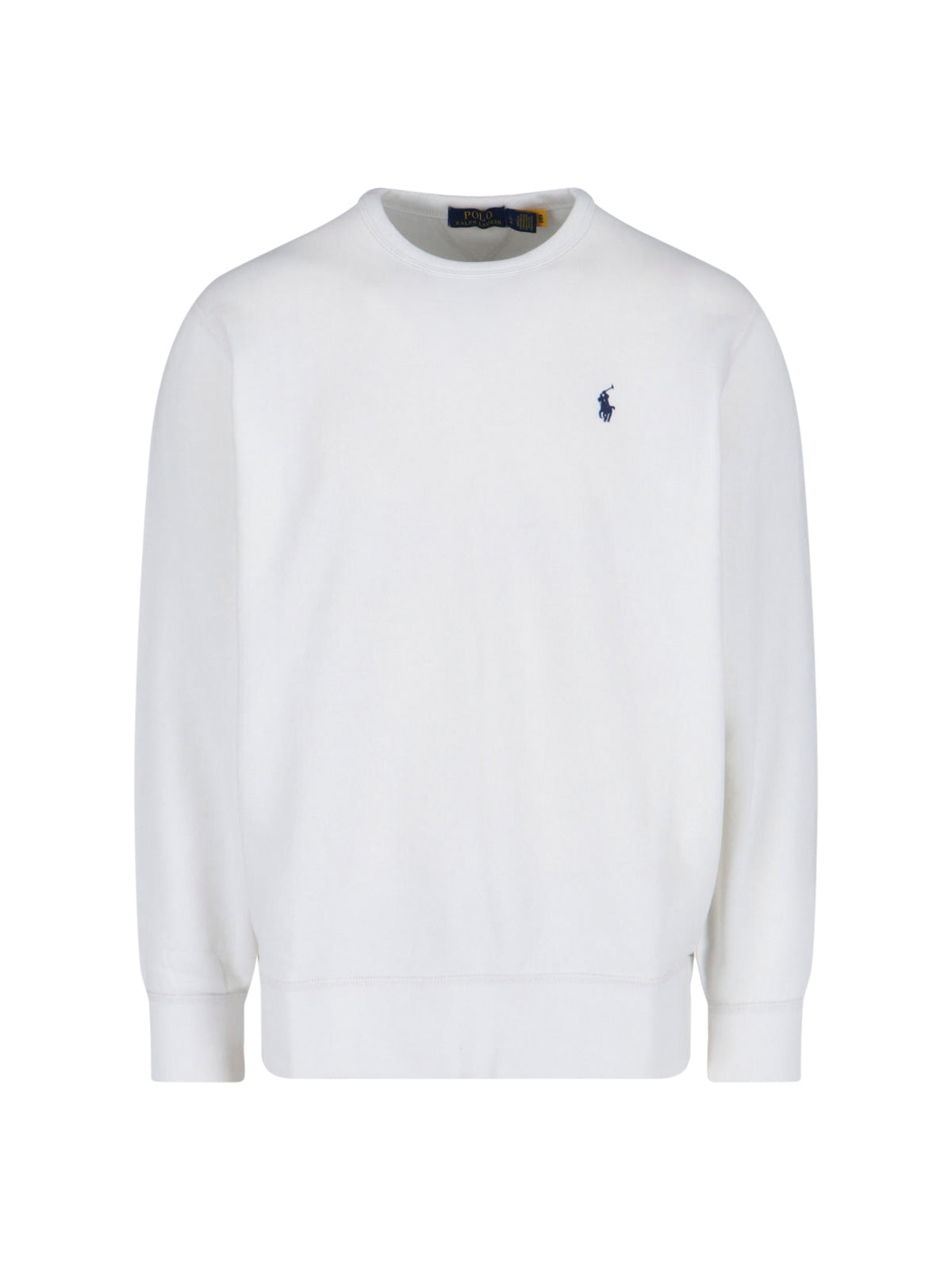 Classic White Sweater With Round Neckline And Long Sleeves