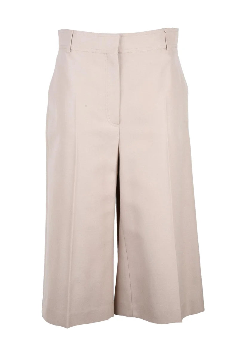 Silk Bermuda Shorts - Beige