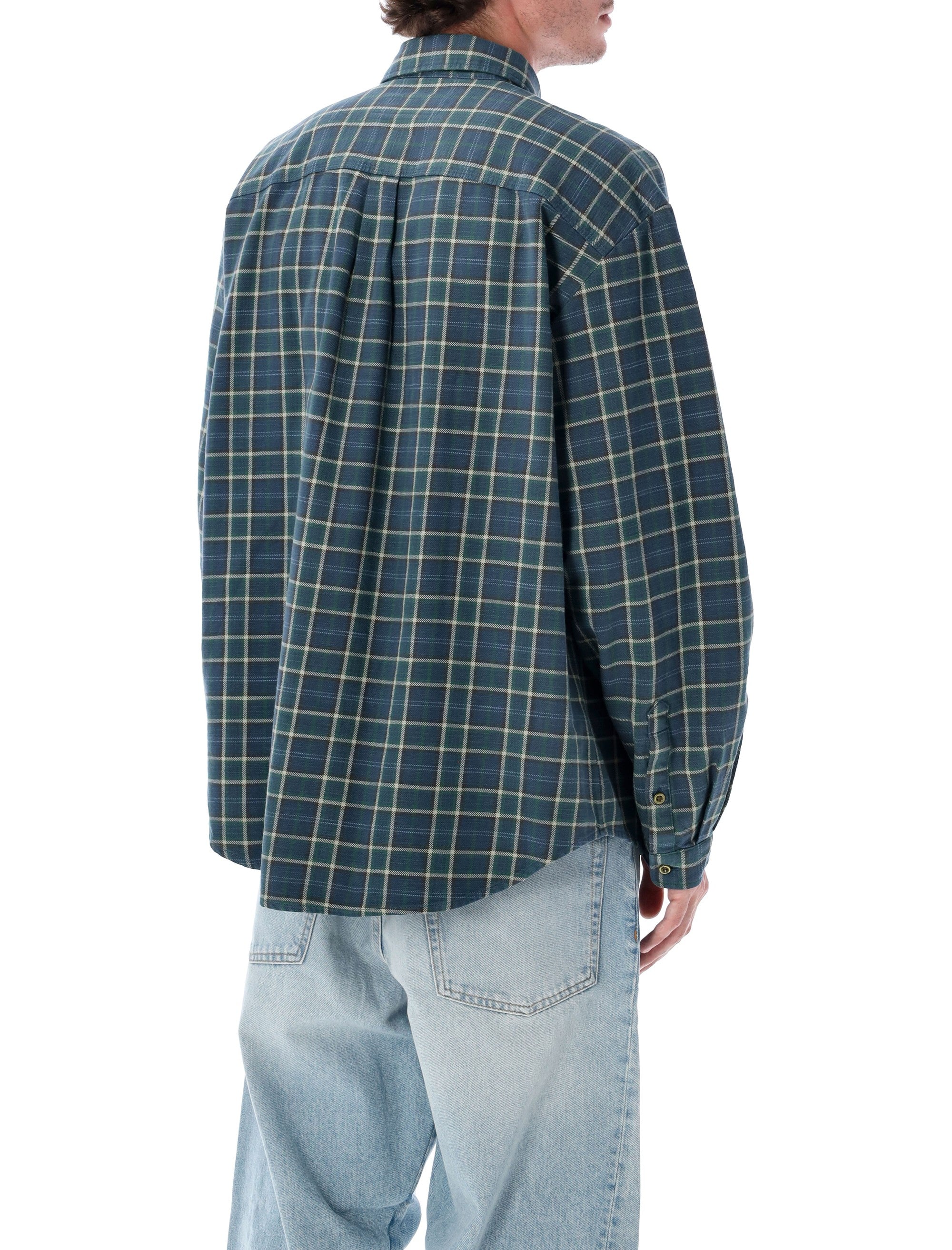 Green Cotton Check Shirt