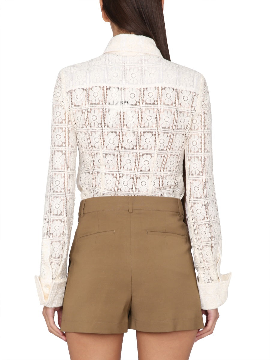 Pointed Collar Cotton-Nylon Blend Max Mara Shirt