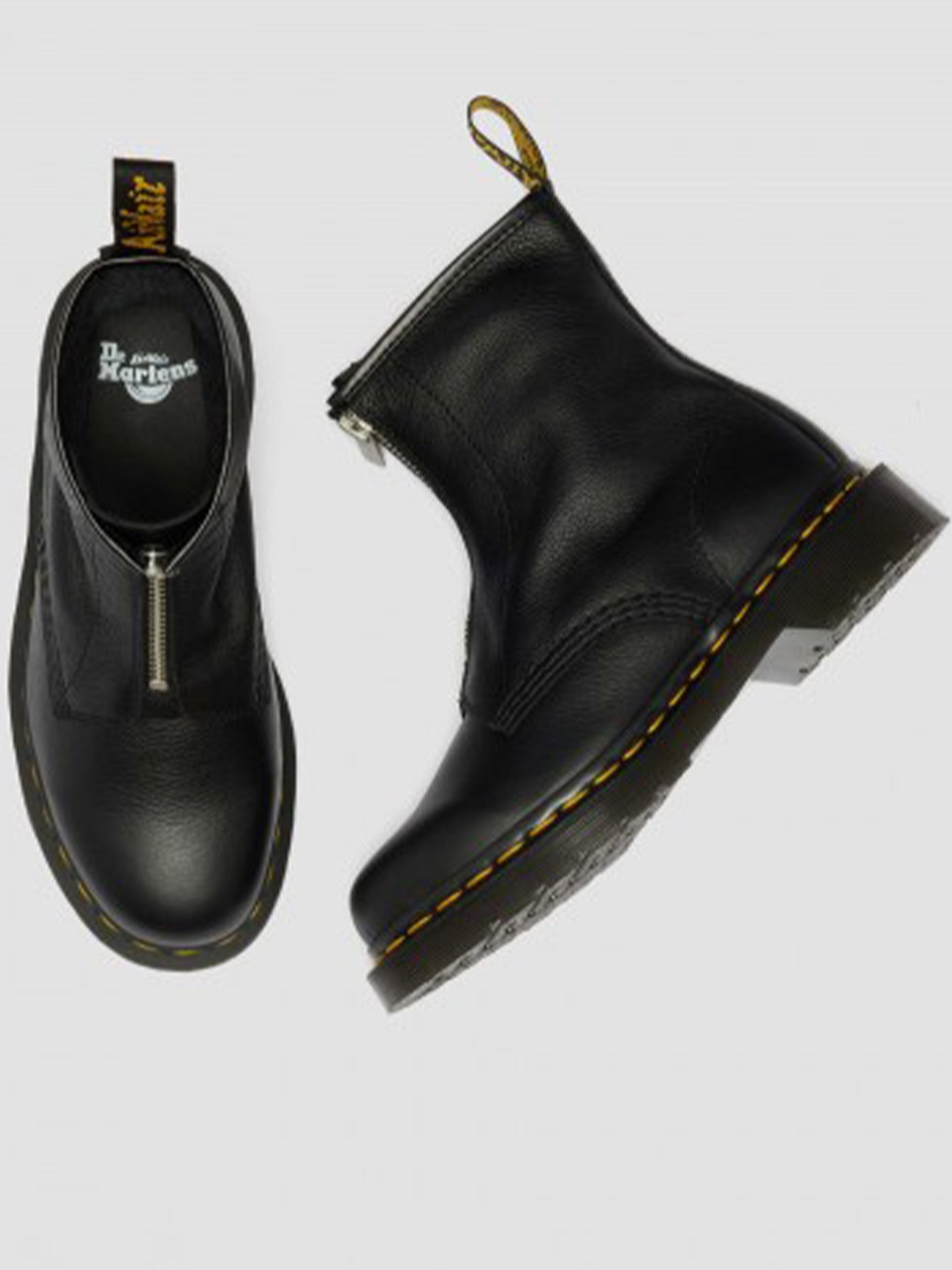 1460 Smooth Black Leather Zip Boots