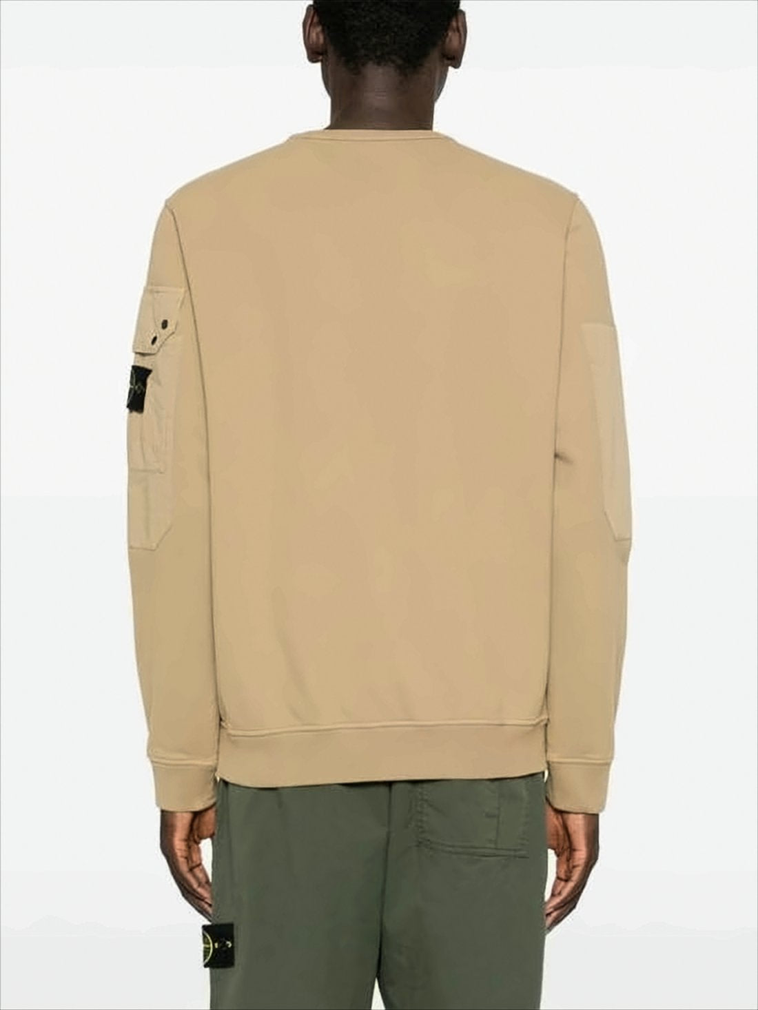 Smooth Solid-Colored Long-Sleeve Crewneck Sweatshirt