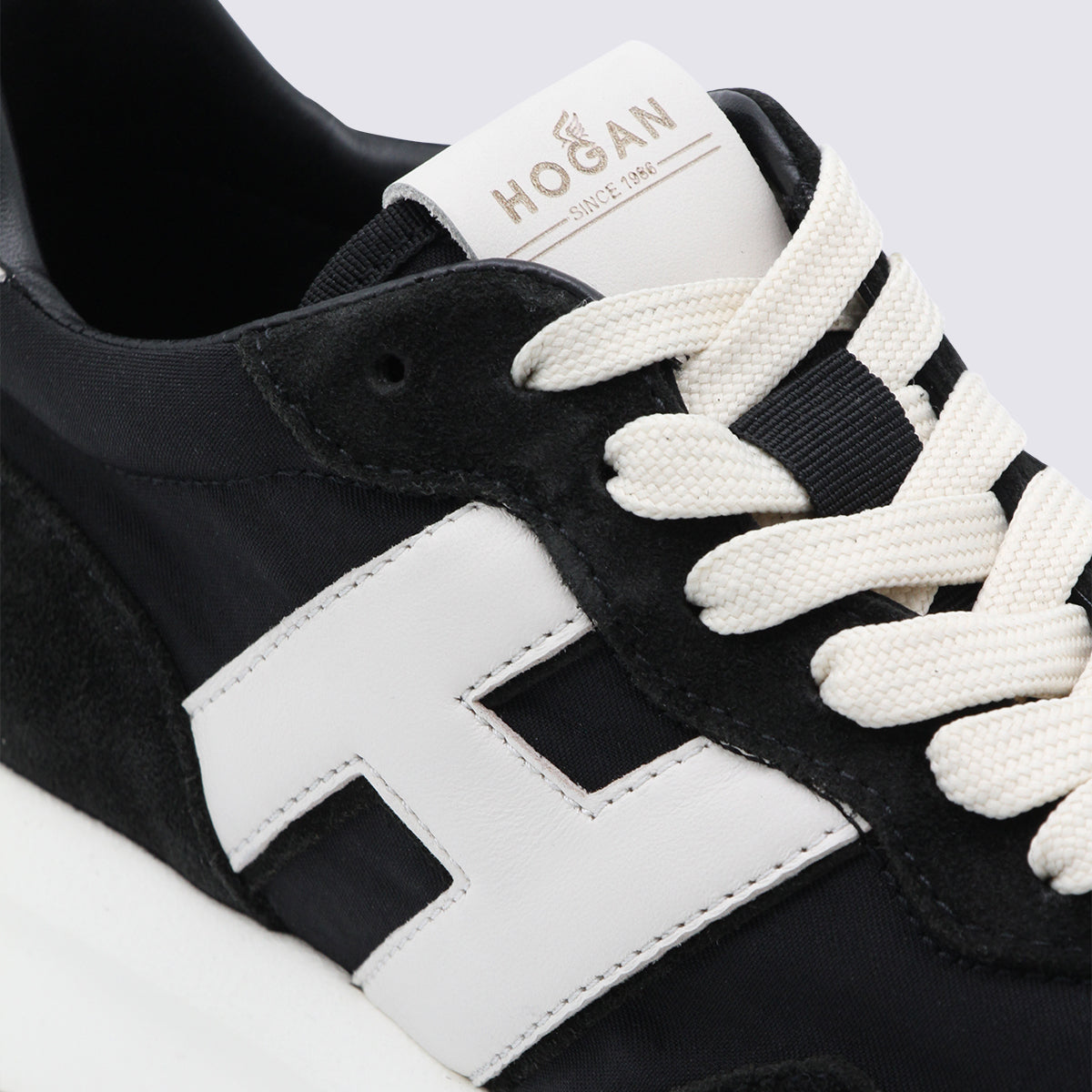 Black And White Leather Sneakers