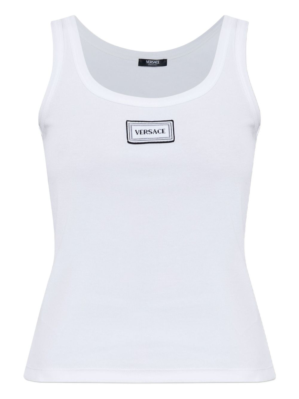 Scoop Neck Sleeveless Top with Embroidered Detail