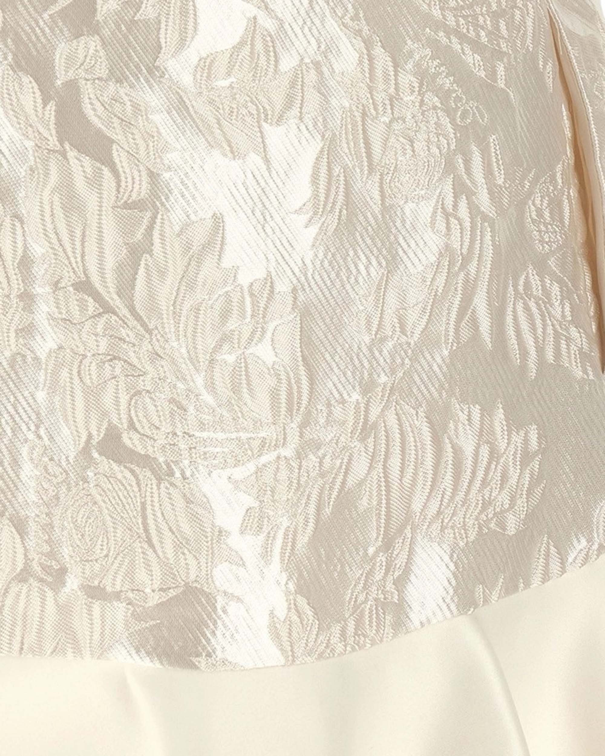 Mini Satin Cloqué Dress With V-Neck