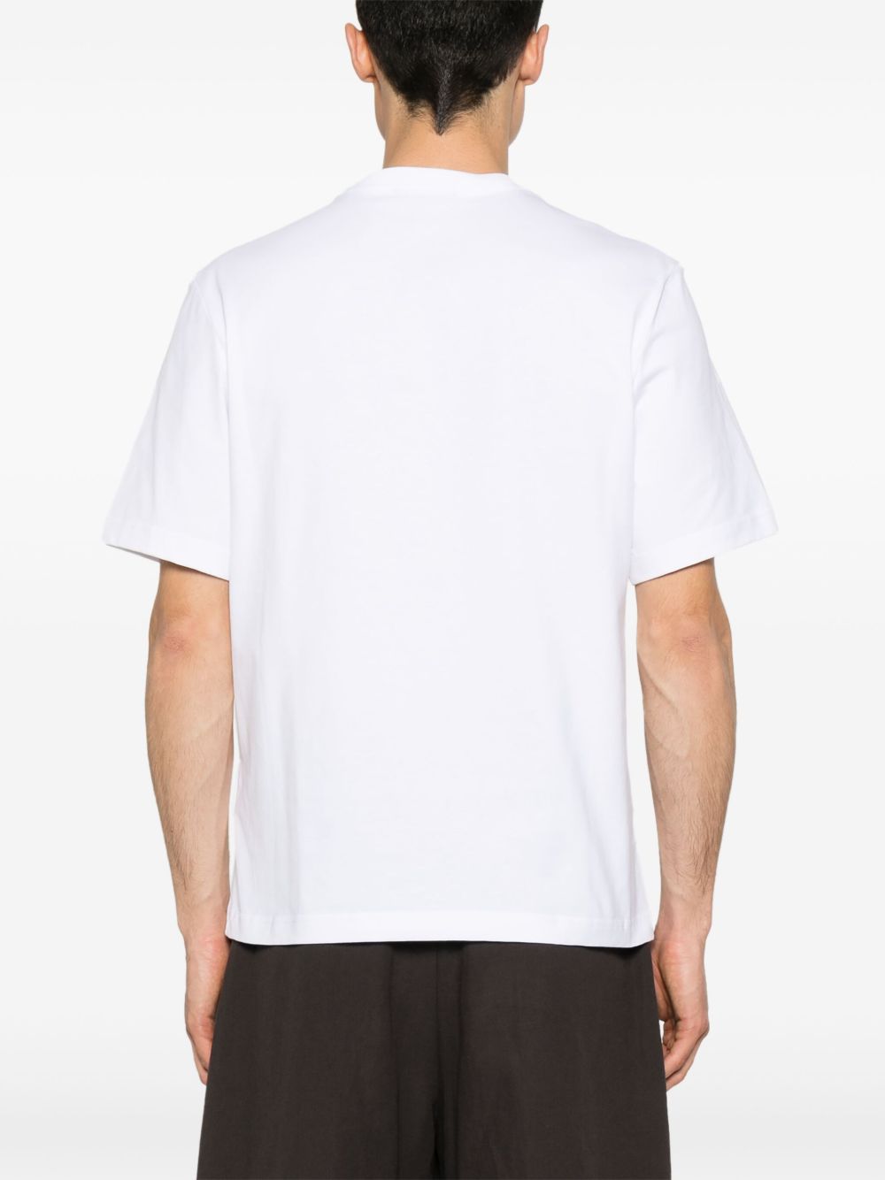 Minimalist White T-Shirt With Logo Detail