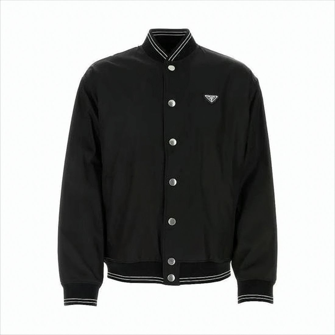 Classic Black Bomber Jacket With Ribbed Cuffs