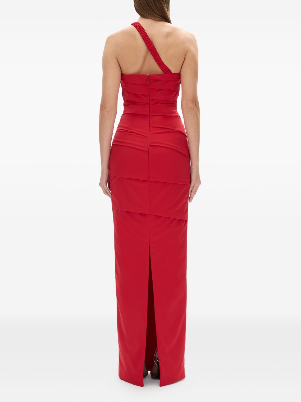 One-Shoulder Column Dress with Draped Detailing