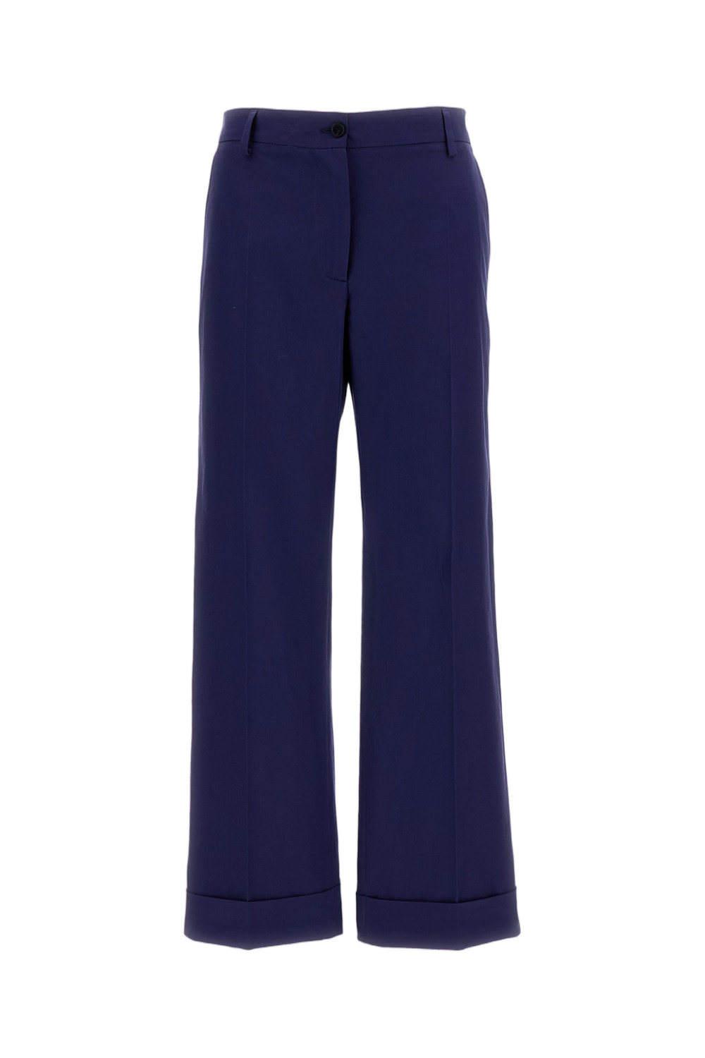 Cotton Wide-Leg Trousers with Tailored Fit