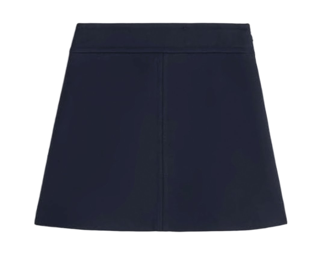 Straight Silhouette Midi Skirt with Structured Waistband