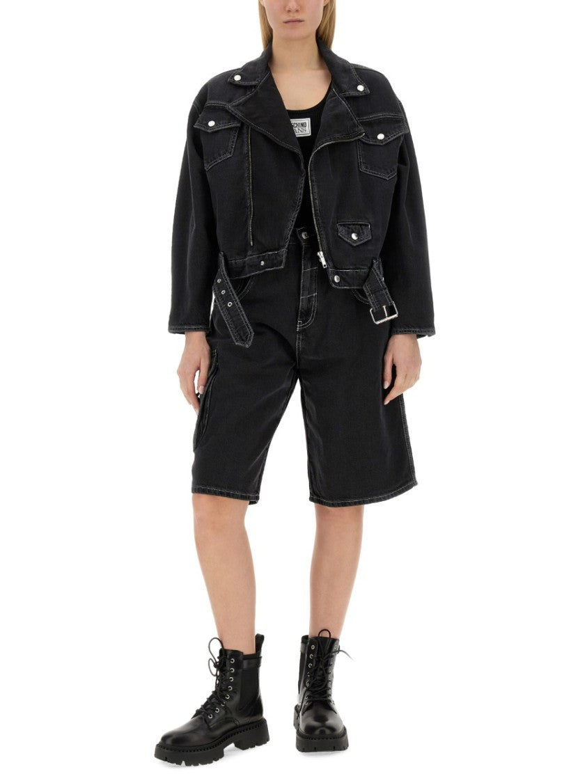 Cropped Black Denim Jacket