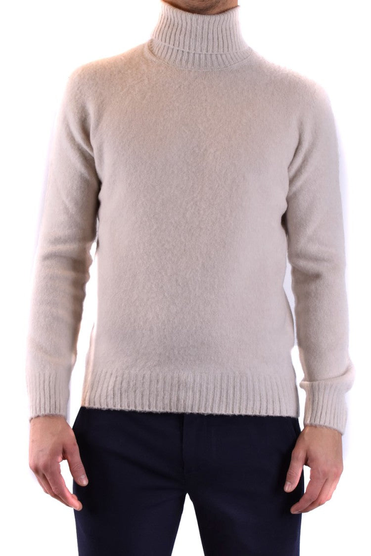 High-Neck Ribbed Knit Sweater With Tailored Fit