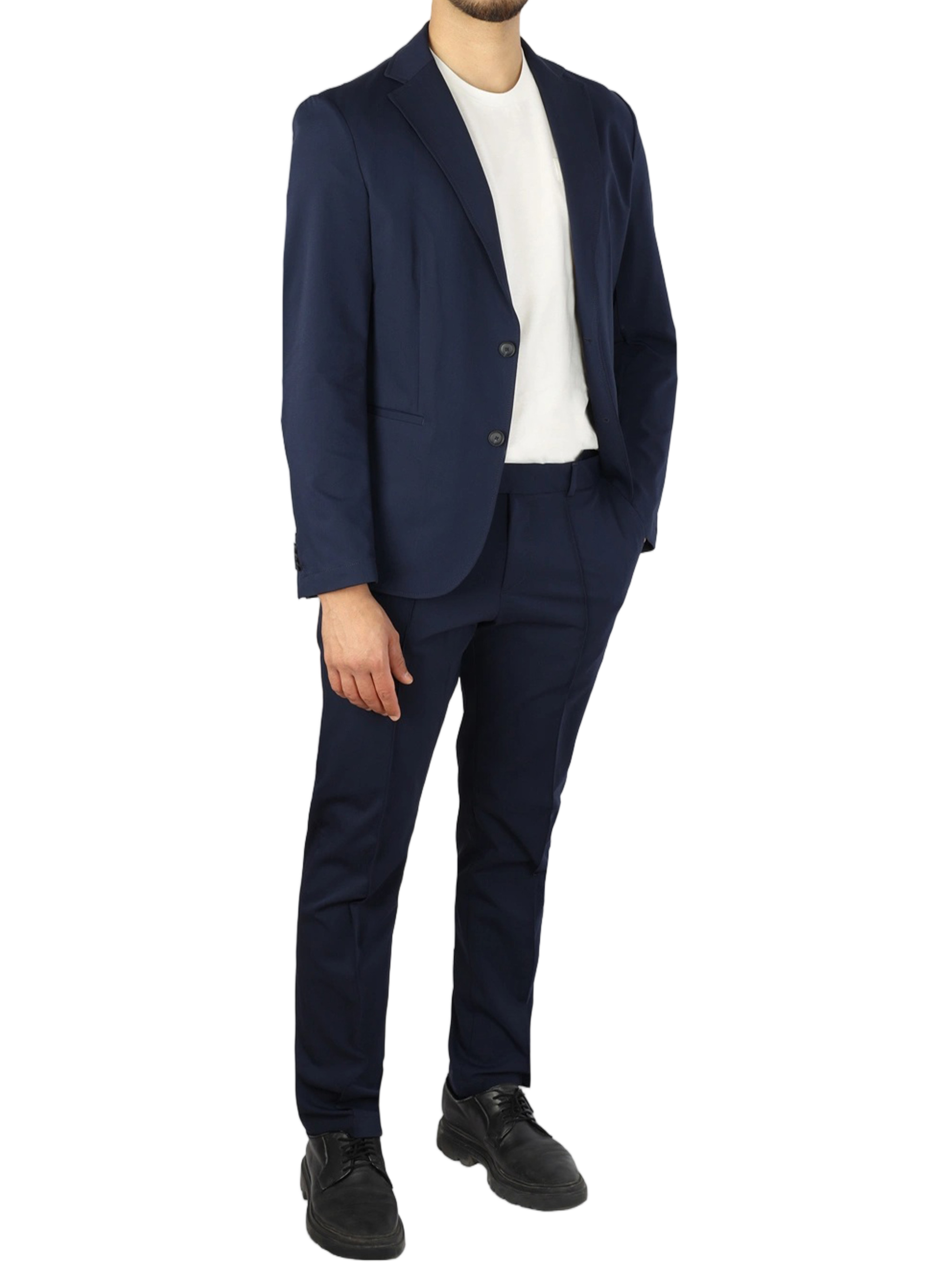 Blue Tailored Slim Two-Piece Polyamide Suit