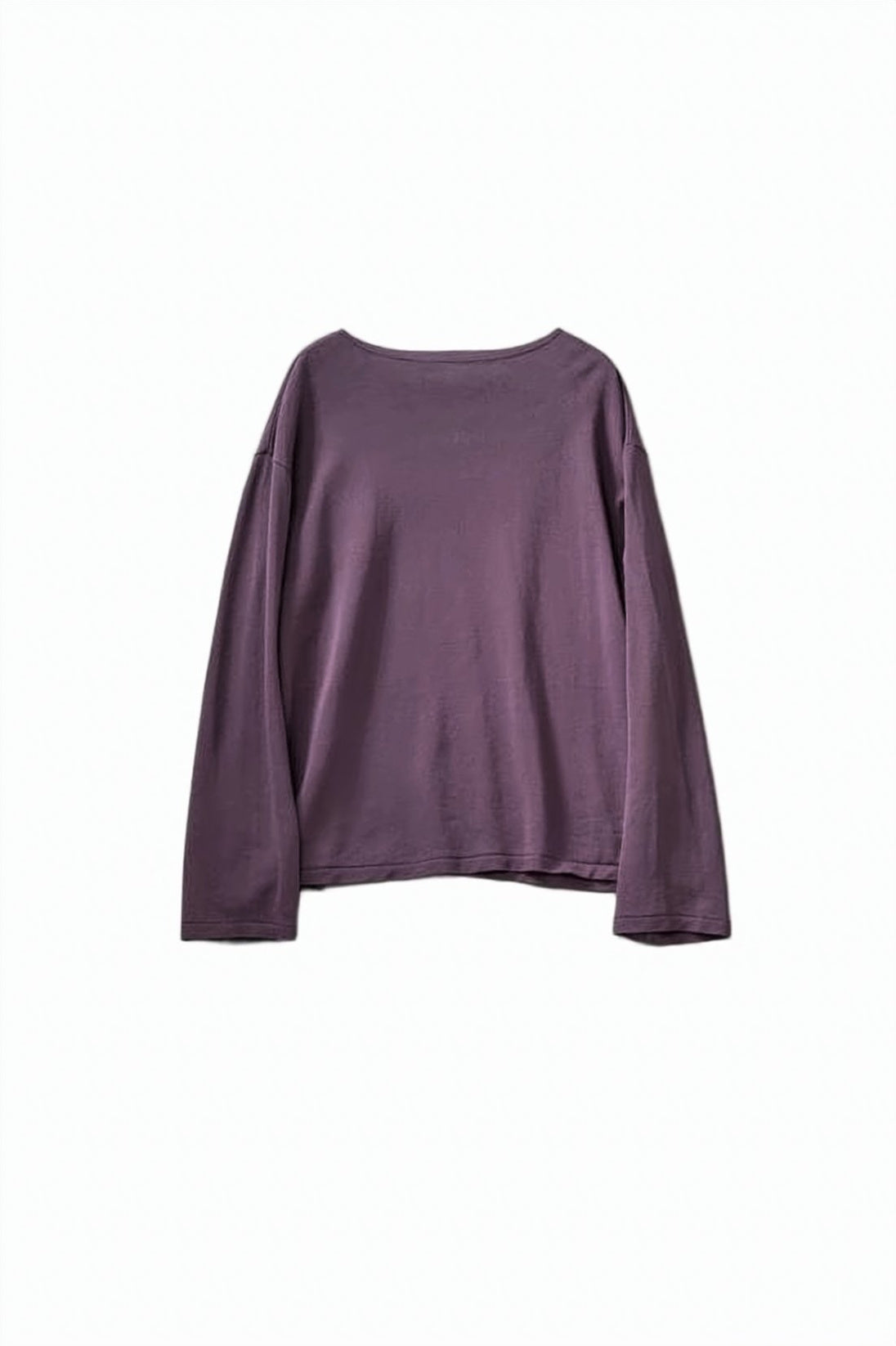 Relaxed Fit Long-Sleeve T-Shirt with Wide Neckline