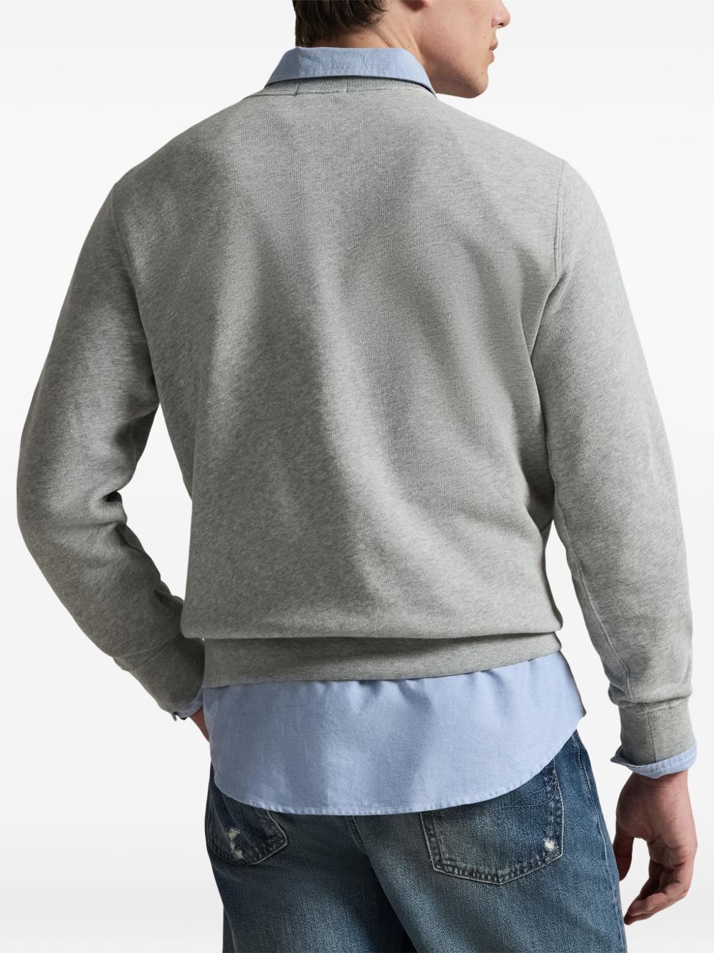 Ribbed Knit Sweatshirt with Polo Bear Graphic