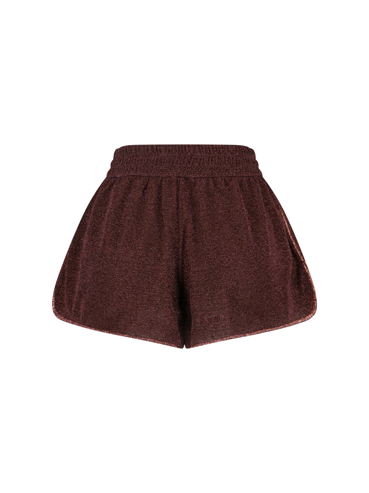 "Lumière" Oseree Shorts In Brown Metallic Semi-Sheer Fabric