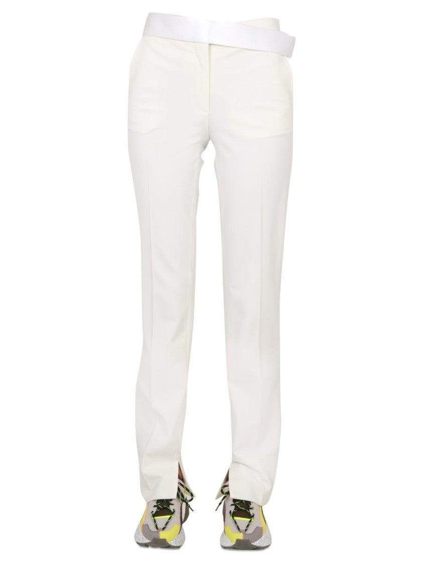 Tailored Straight-Leg Pants With High Waist