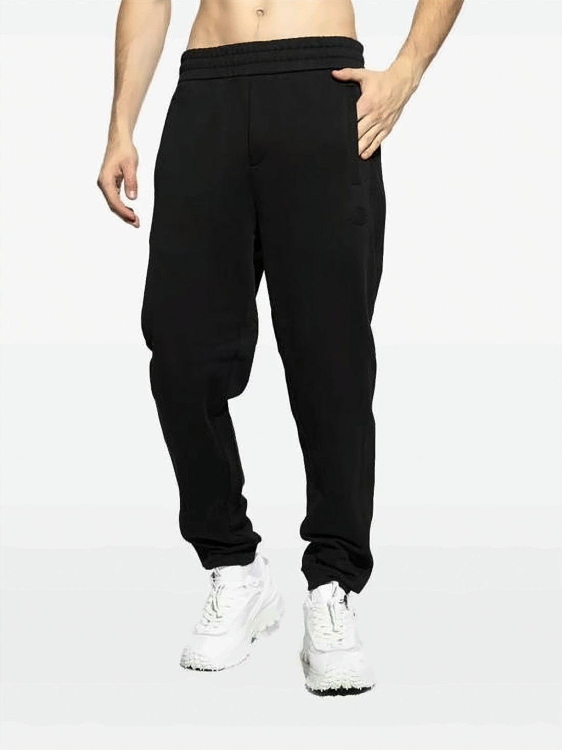 Relaxed Fit Cotton Sweatpants with Logo Patch