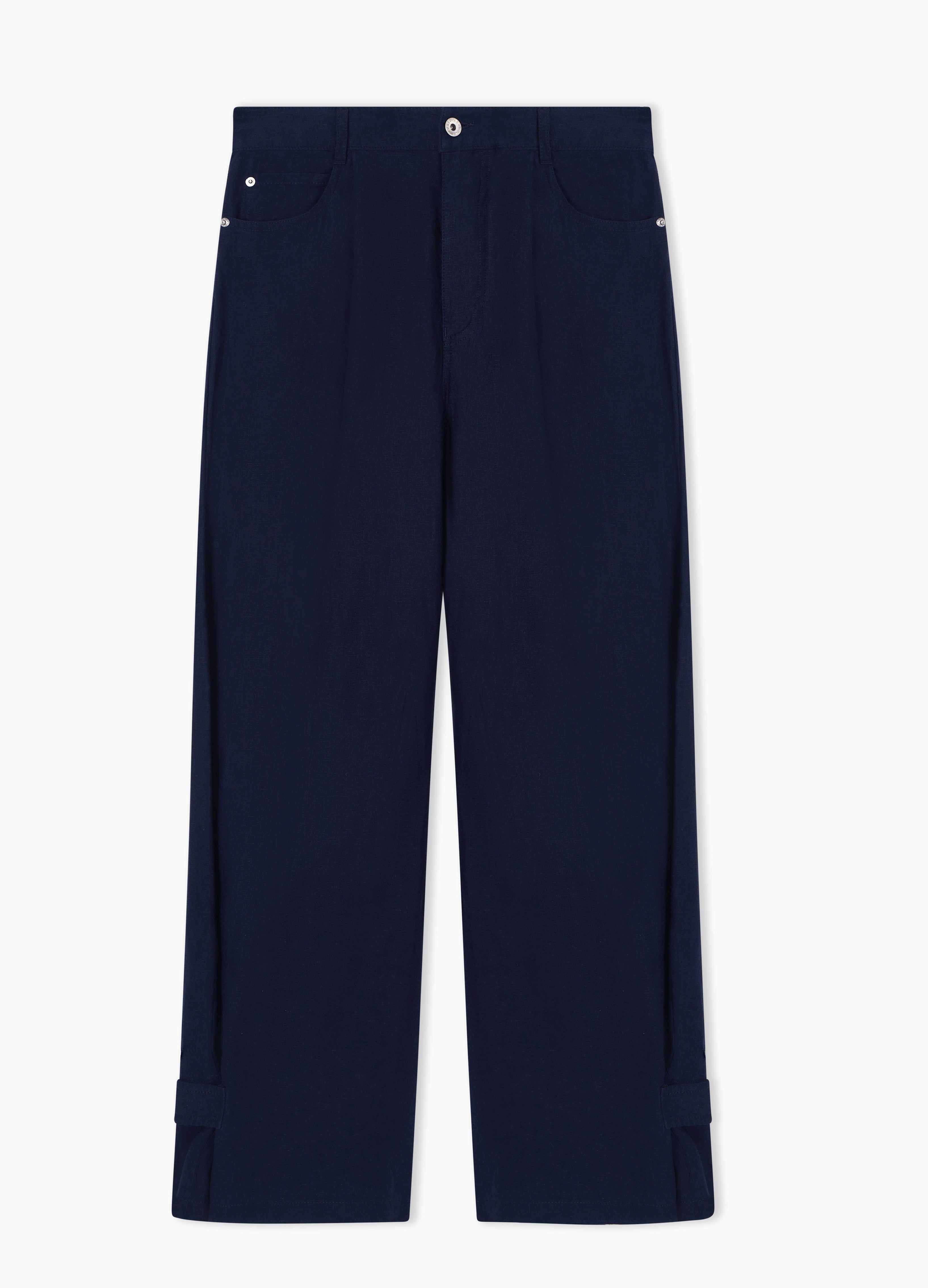 J4e Relaxed Fit Linen Five Trousers