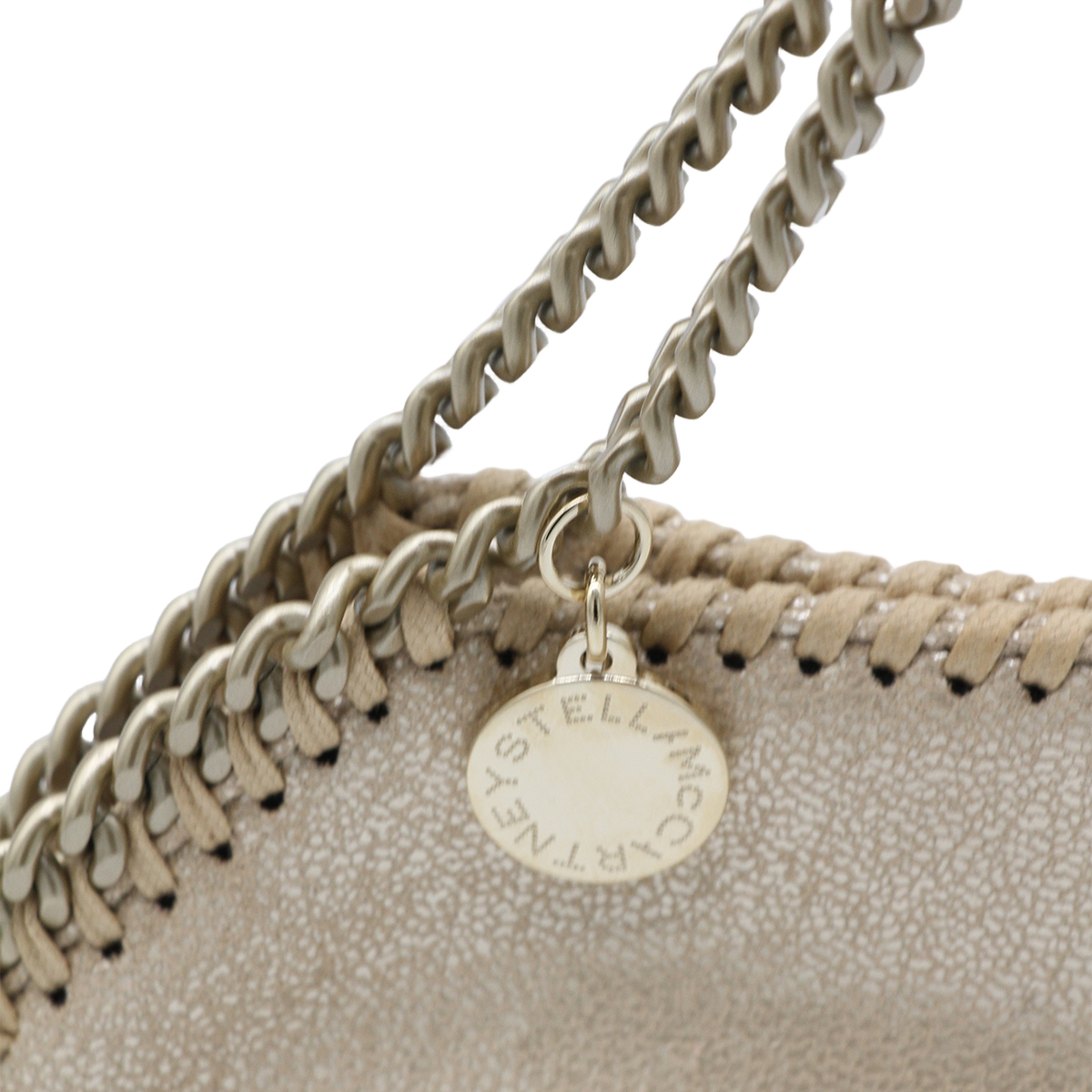 Medium Textured Handbag with Chain Trim
