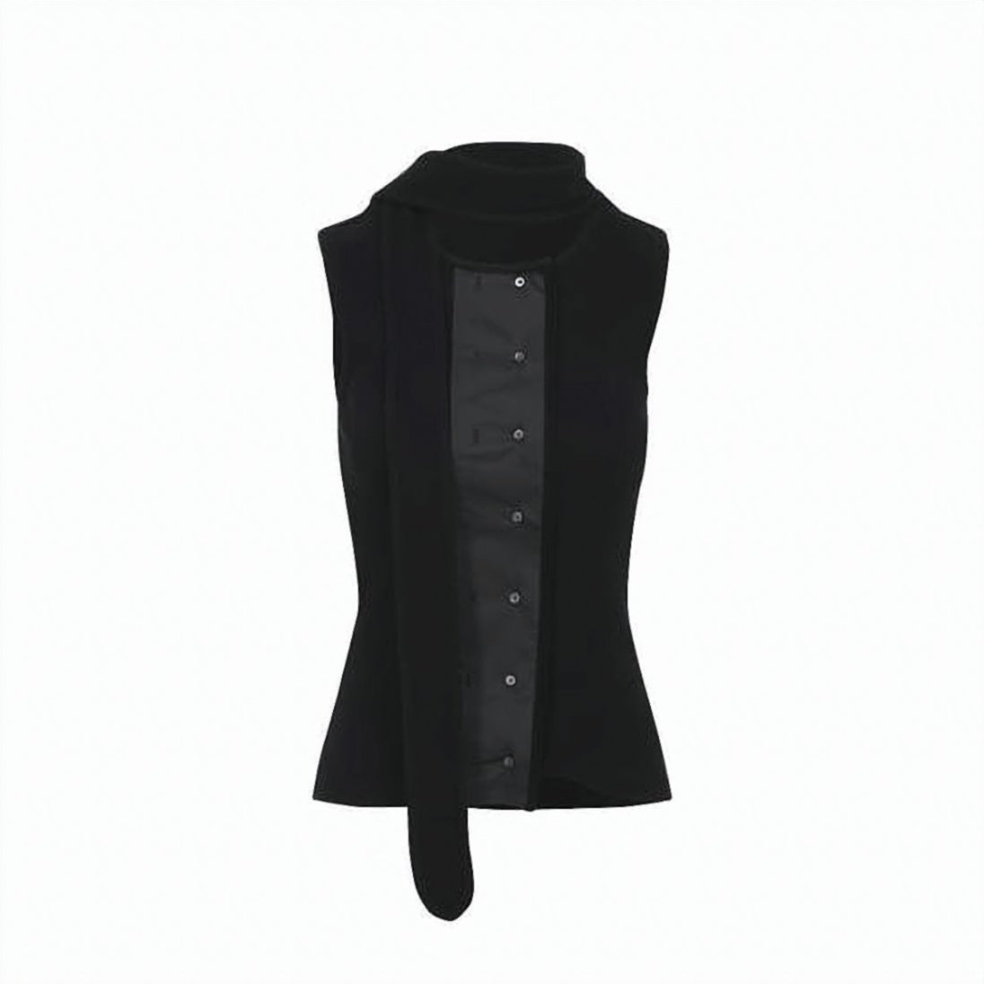 Asymmetrical Black Jersey Top
