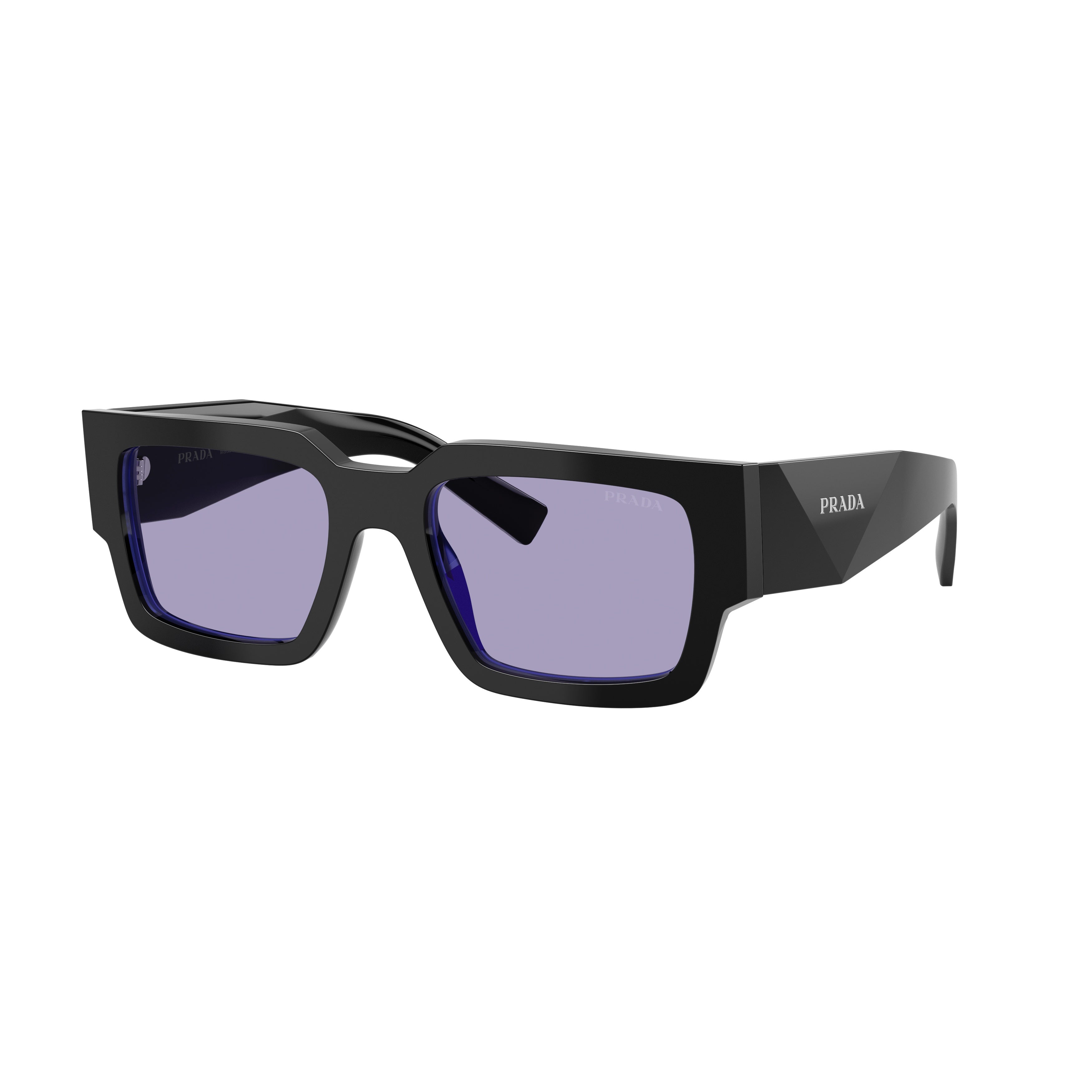0pr B17s Rectangular Frame Black Acetate Sunglasses