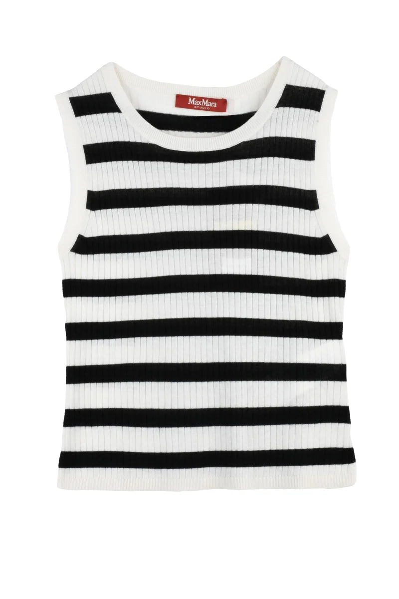 Valeria Top Vest - White/Black