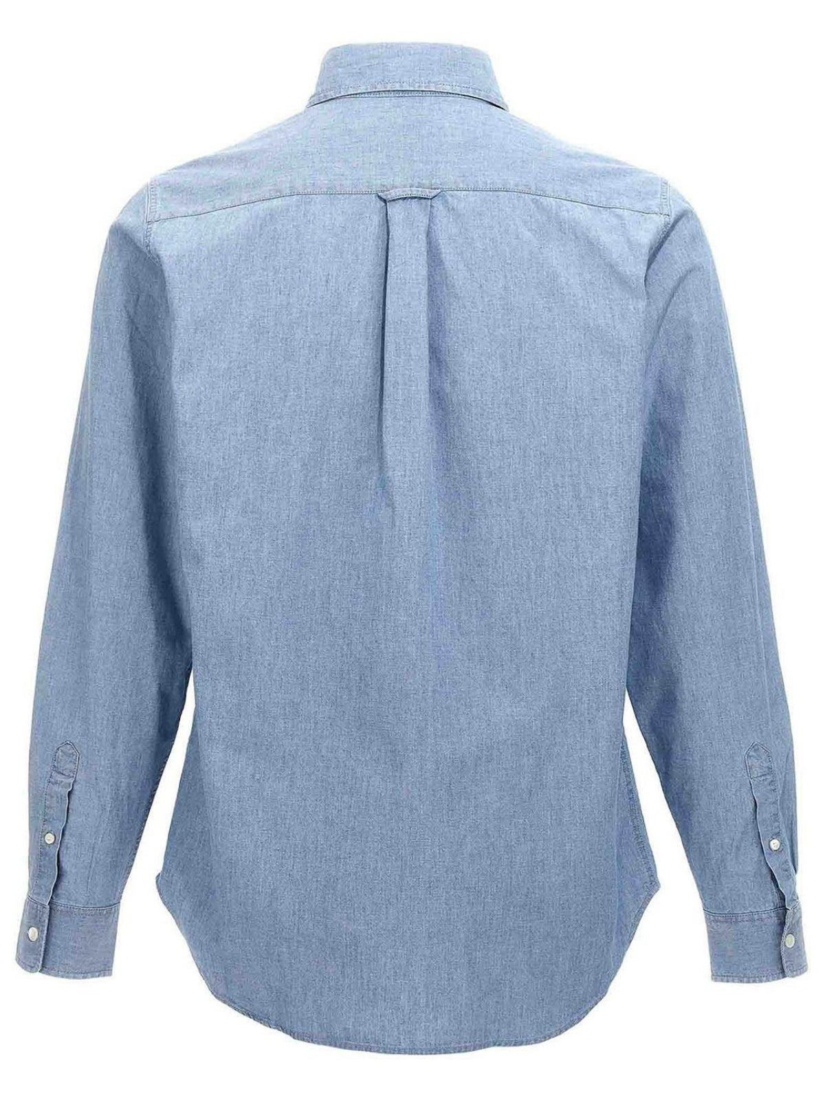 Long-Sleeve Button-Up Shirt With Classic Collar And Embroidered Detail