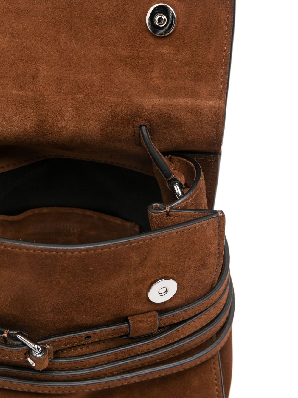 Structured Brown Suede Top Handle Shoulder Bag