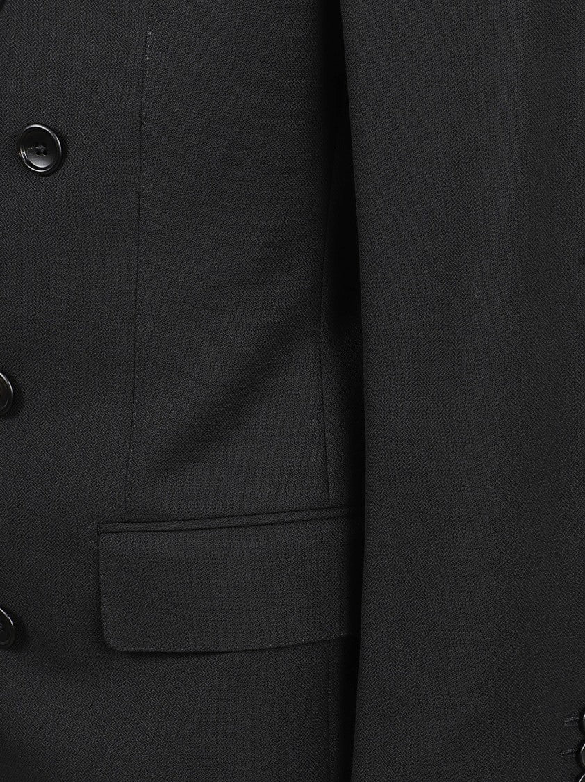 Peak Lapel Double-Breasted Wool Jacket