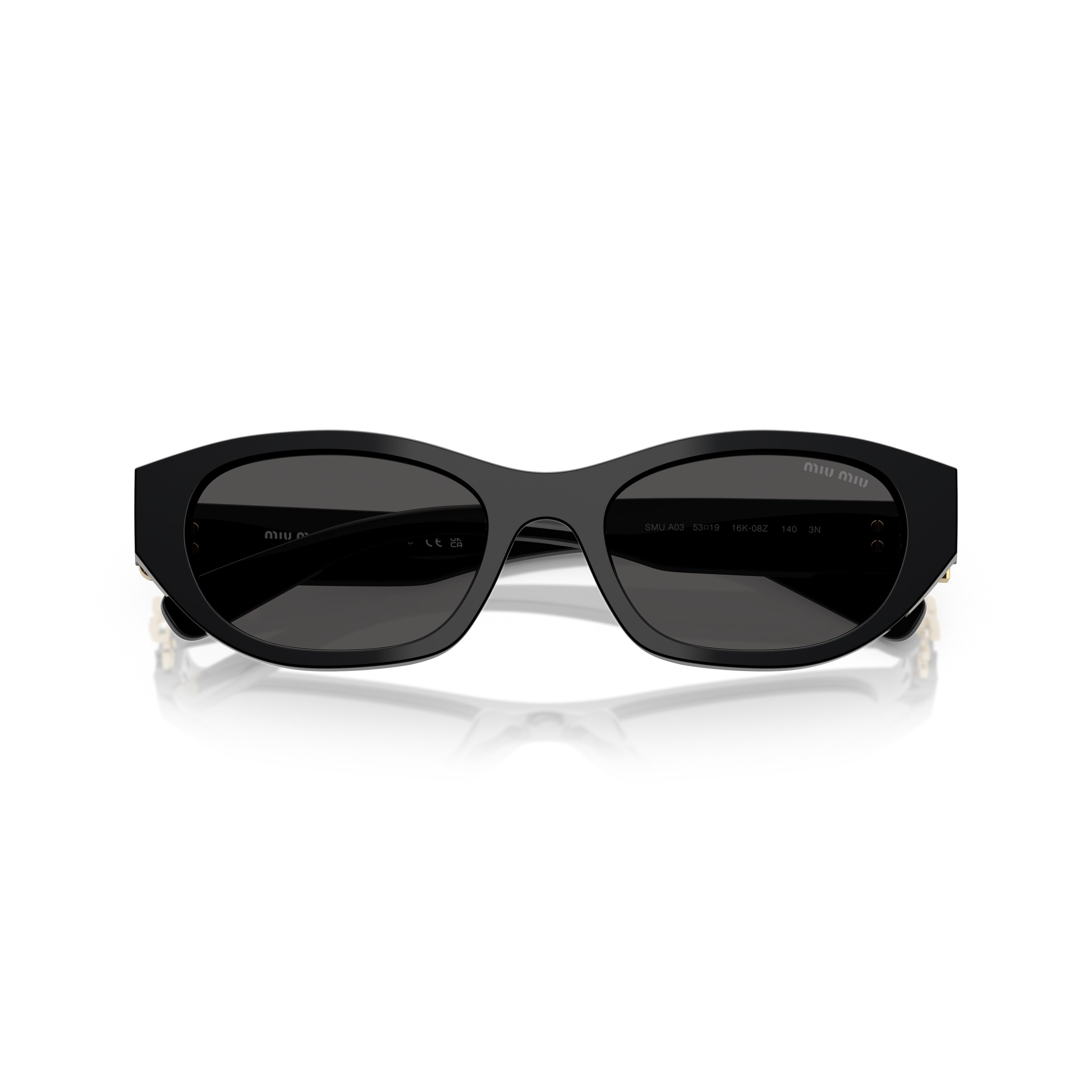 0mu A03s Rectangular Black Acetate Sunglasses