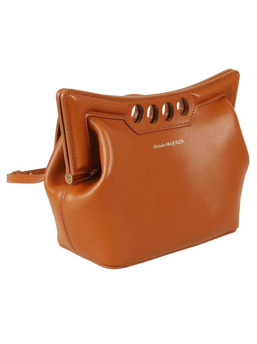 Structured Leather Bag With Unique Cut-Out Handle