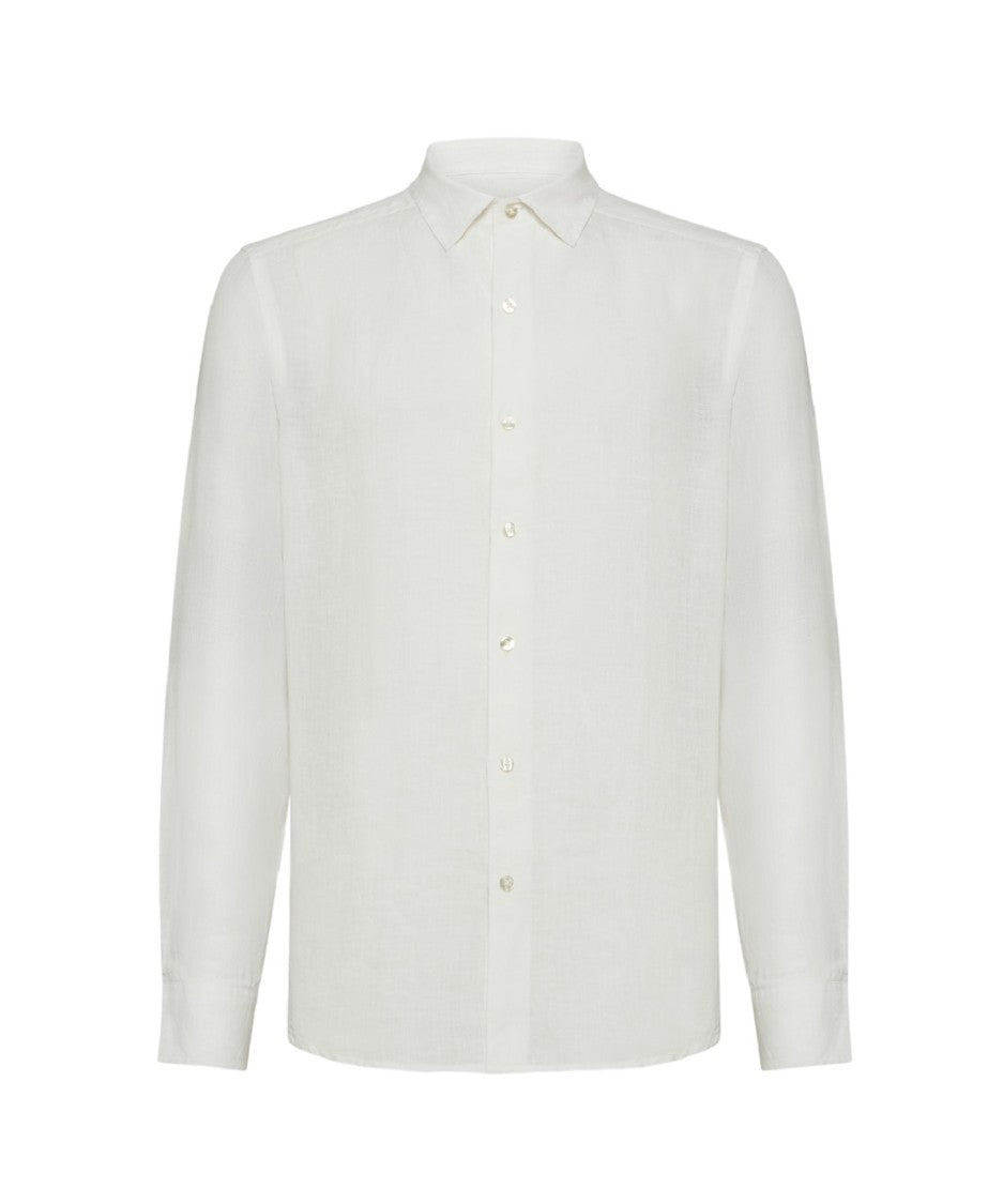 Garment-Dyed Linen Slim-Fit Shirt with Italian Collar