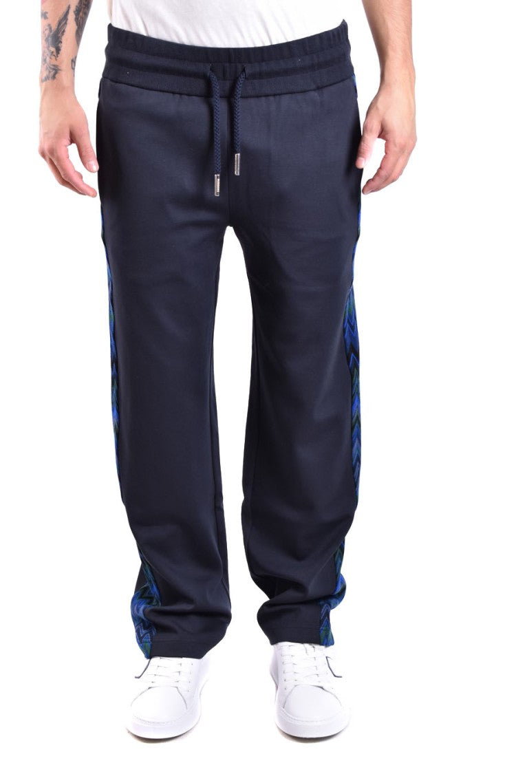 Sky Blue Trousers With Zigzag Pattern