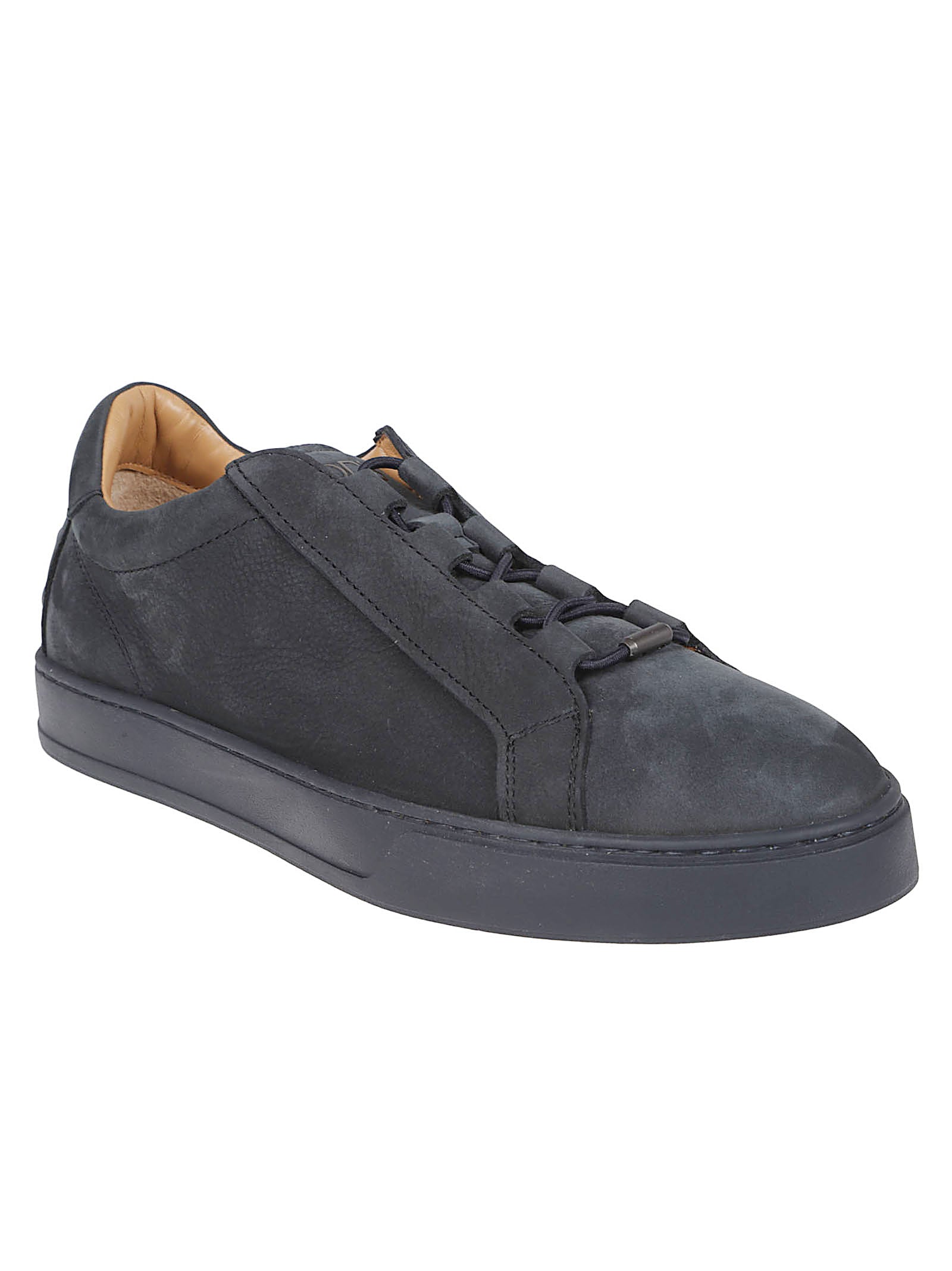 Low-Profile Black Calfskin Sneakers