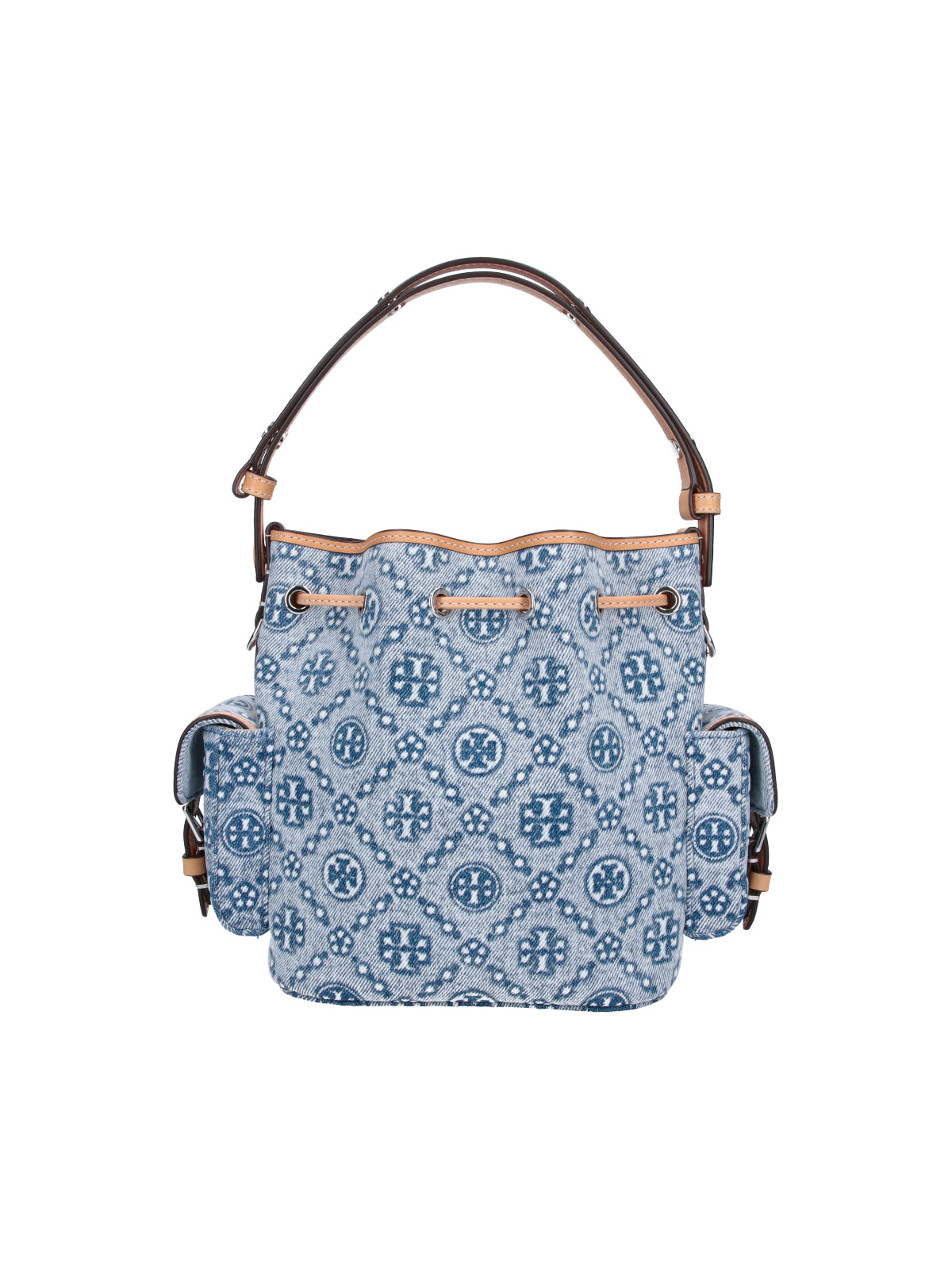 Blue T Monogram Cotton Bucket Bag