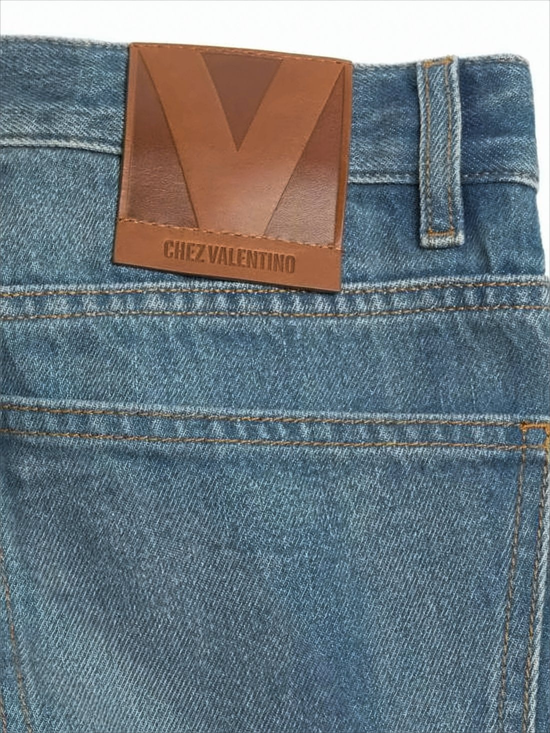 Straight-Leg Denim Pants with Unique Cuff Detail