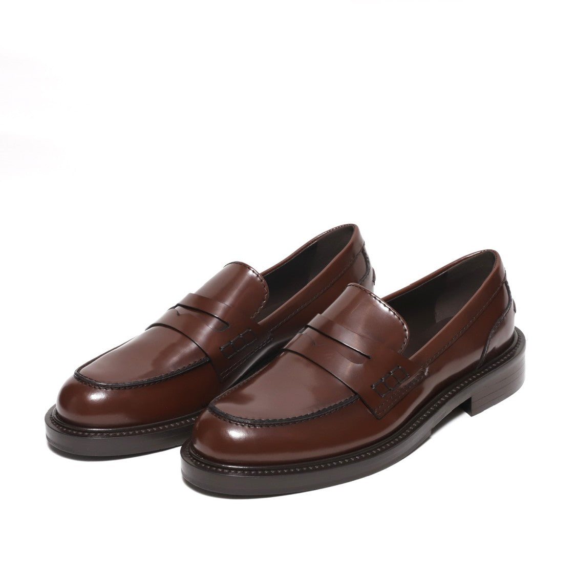 Moccasin With Brown Brushed Leather Trim