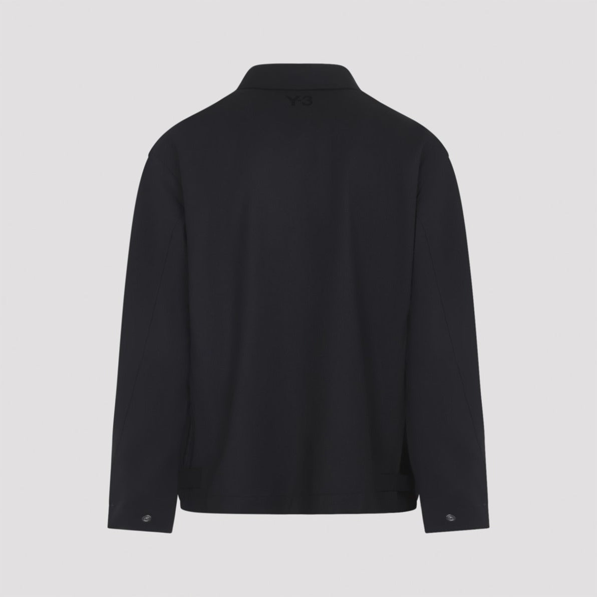 Refined Black Wool-Blend Jacket With Pointed Collar