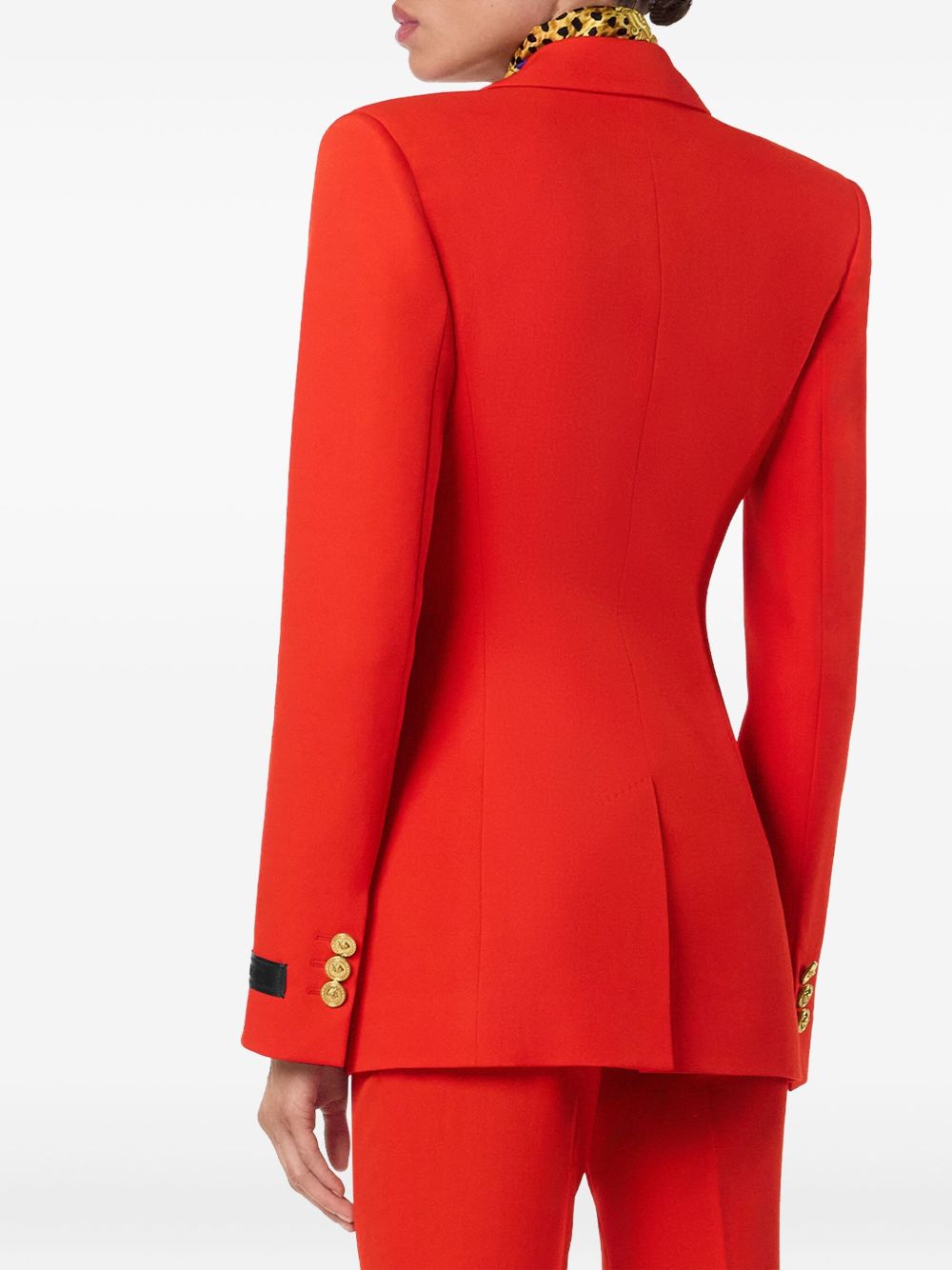 Tailored Red Jacket with Gold-tone Accents