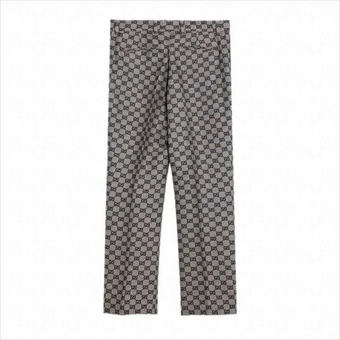 Geometric Pattern Straight-Leg Pants