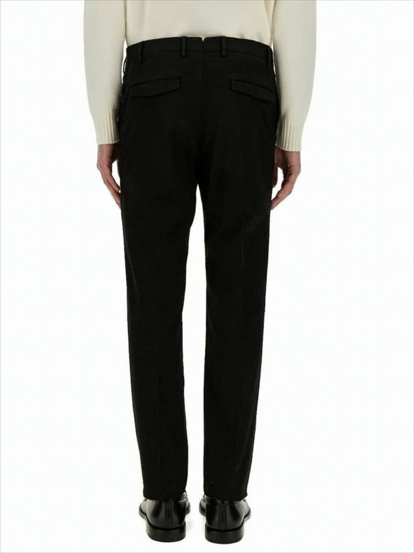 Tailored Slim Fit Black Suit Pants With Flat Waistband