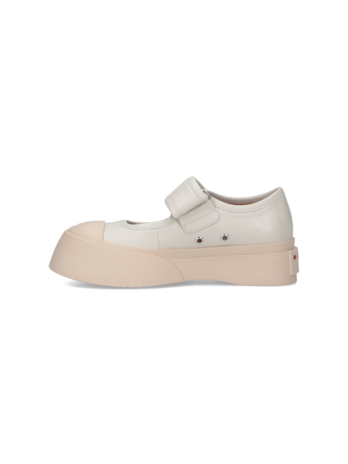 Beige Calfskin Mary Jane Sneakers